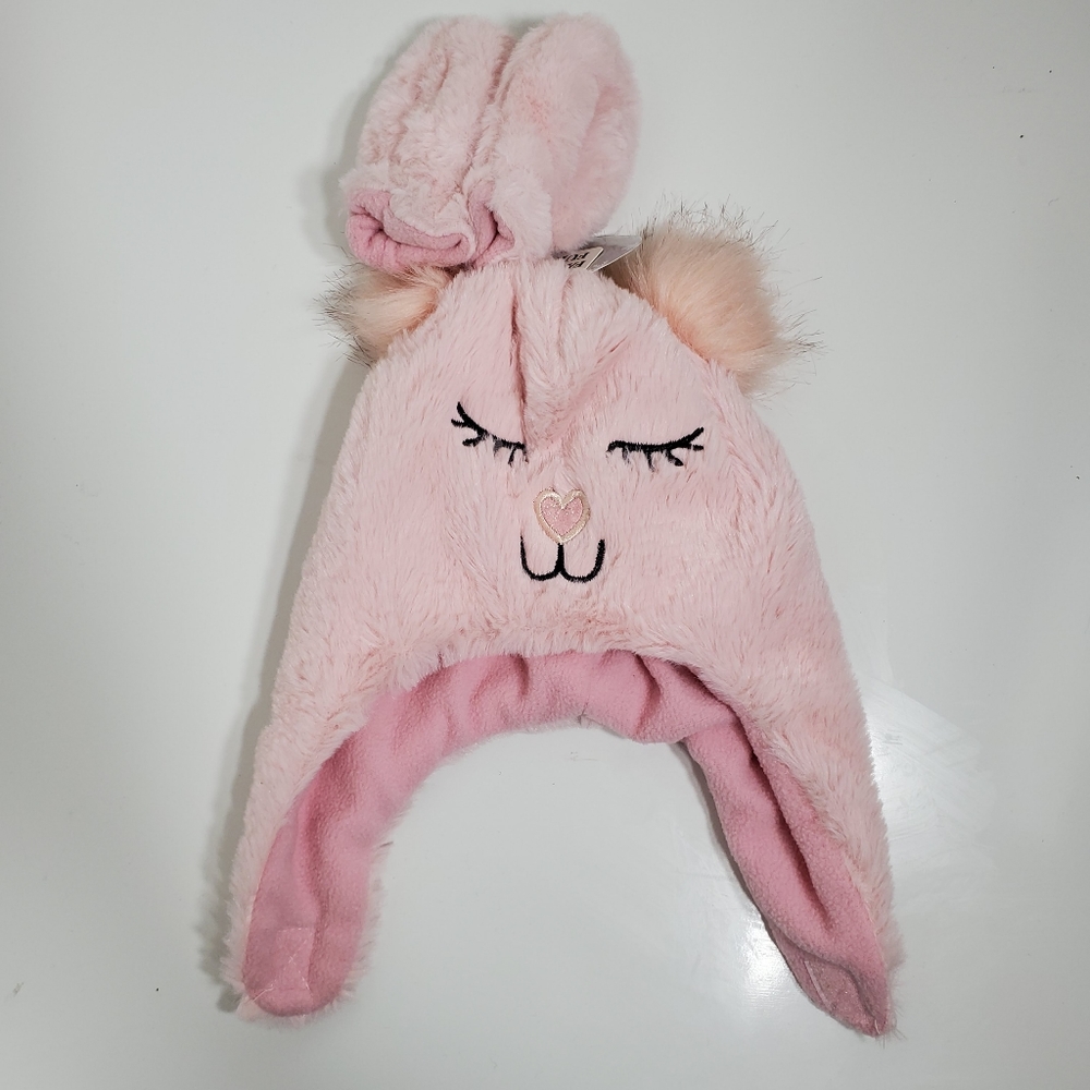 Astor Accessories Hat Mitten Set Face Pink  0-12 M Faux Fur